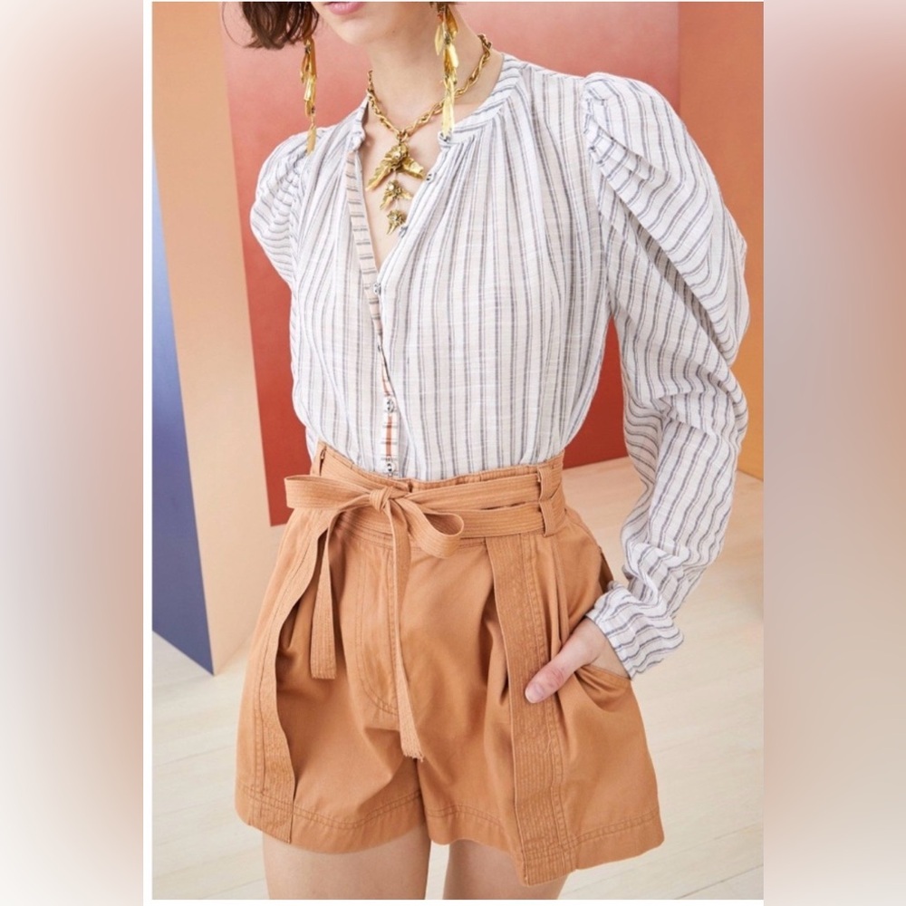 Ulla Johnson Gavin Cotton-Twill‎ Shorts in Camel Size 2